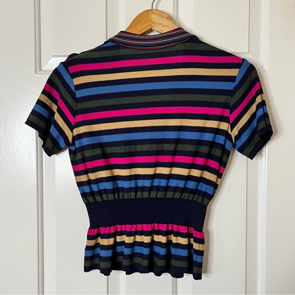 Vintage | Striped Retro Rainbow Polo - Picture 2 of 2